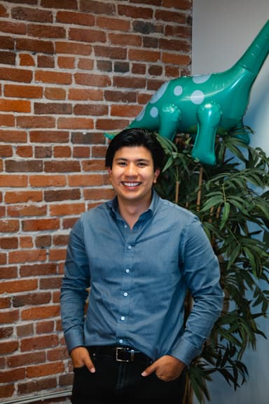 Team member smiling in the office