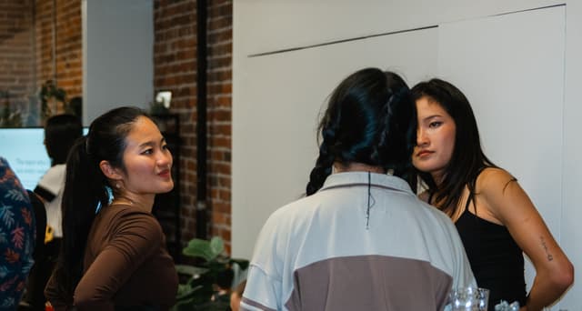 Fellows socializing at an event